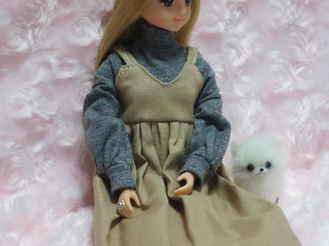 羊毛フェルト 犬 ポメラニアン ミニチュアドールハウス お人形のペットに