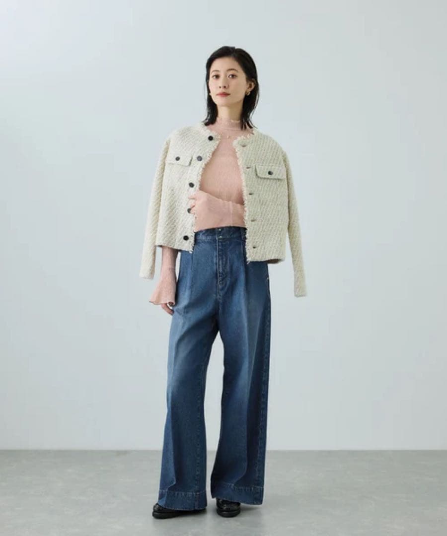 ROPÉ デニムストレートワイドパンツ