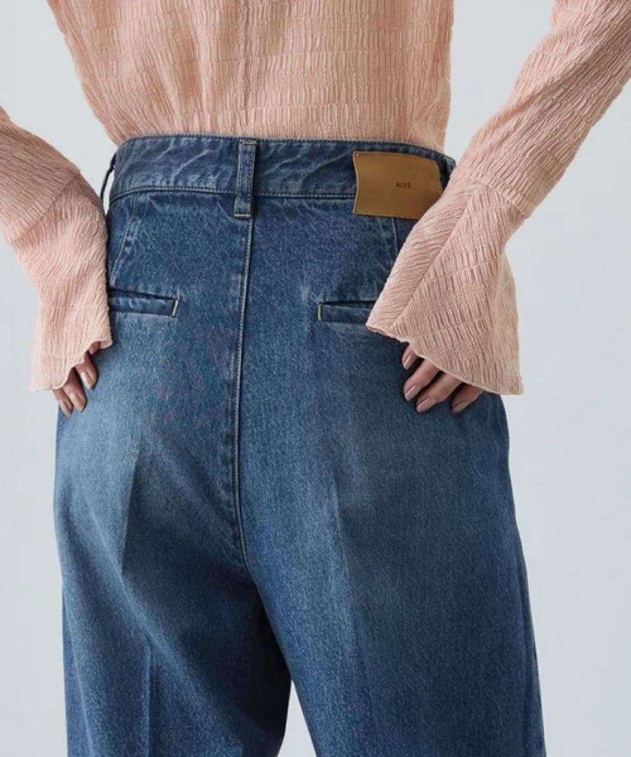 ROPÉ デニムストレートワイドパンツ