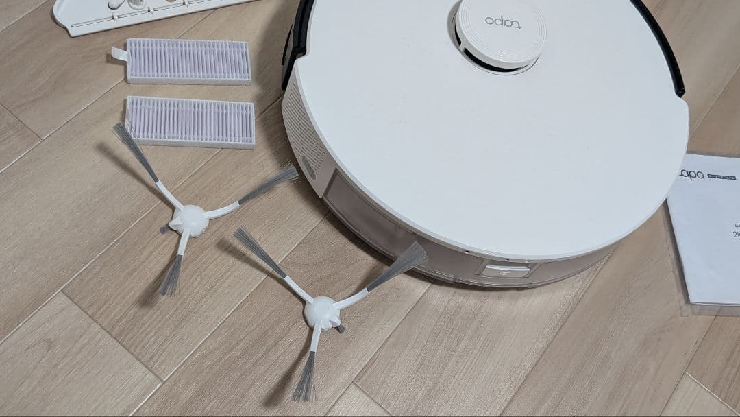 TP-Link Tapo RV30 ロボット掃除機 水拭き 白★新品交換ブラシ