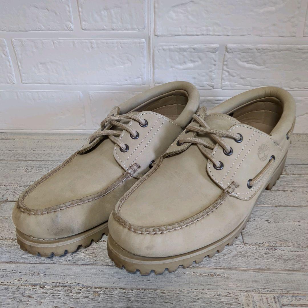 ★良品★ Timberland ベージュ デッキシューズ 27.5