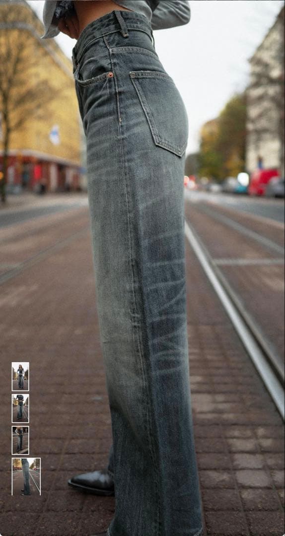 ZARA JEANS TRF EXTRA WIDE LEGハイウエスト 34