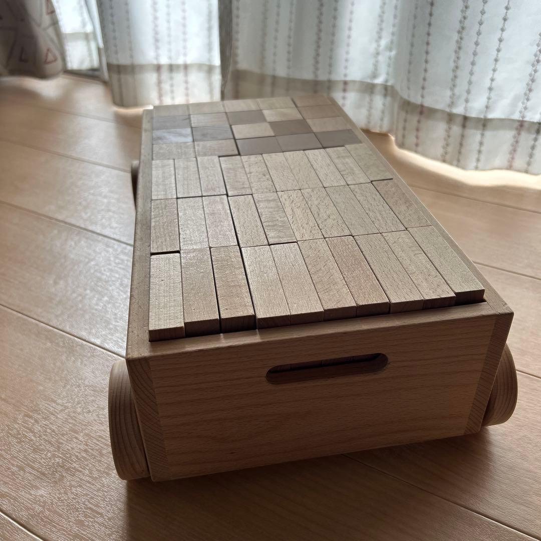 【直接引き取り限定】木製 積み木＋車輪付き収納箱