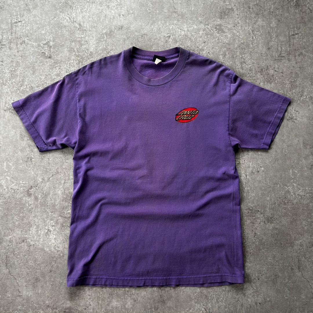 90s- サンタクルーズ tシャツ NHSタグ パープル L ビッグスカル
