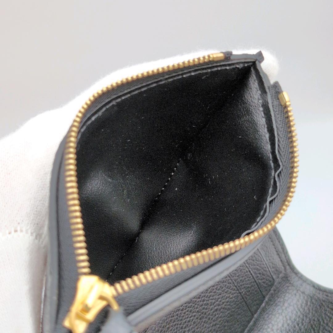 【極上美品】ルイヴィトン アンプラント ヴィクトリーヌ 折り財布 黒 ※真贋画像