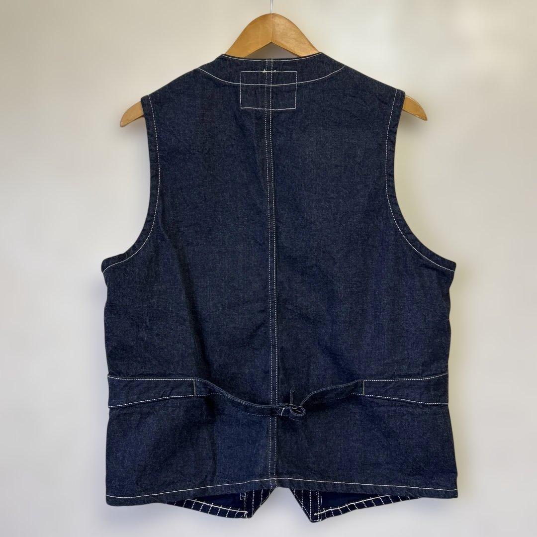 【美品】wう30 SUGER CANEウォバッシュストライプワークベスト 40綿