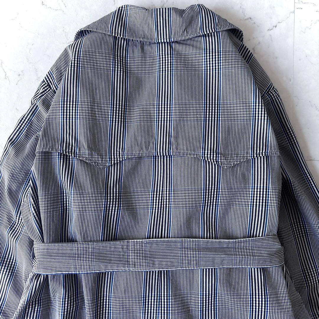 美品 45R 2→M コットン グレンチェック ライナー付き トレンチコート