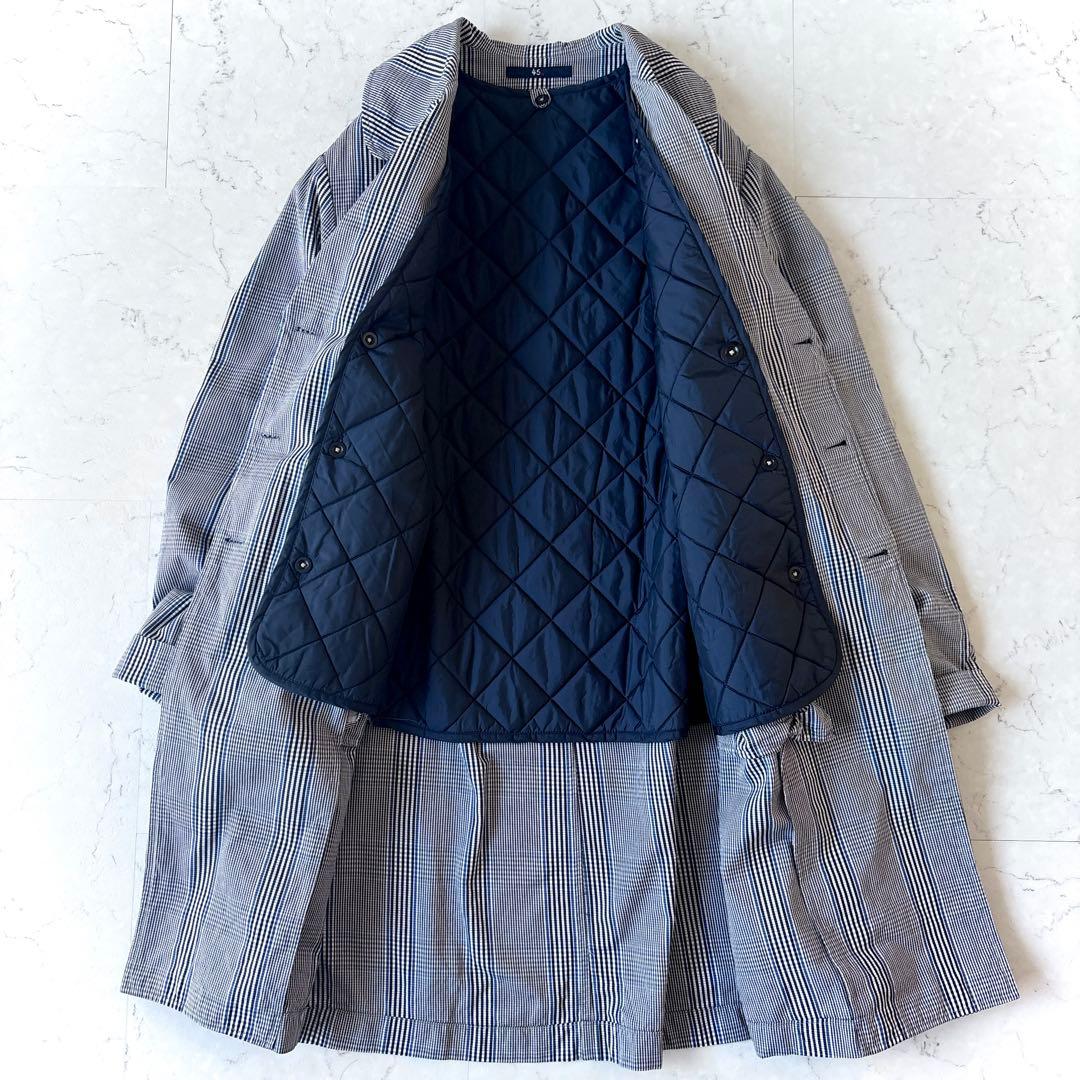 美品 45R 2→M コットン グレンチェック ライナー付き トレンチコート