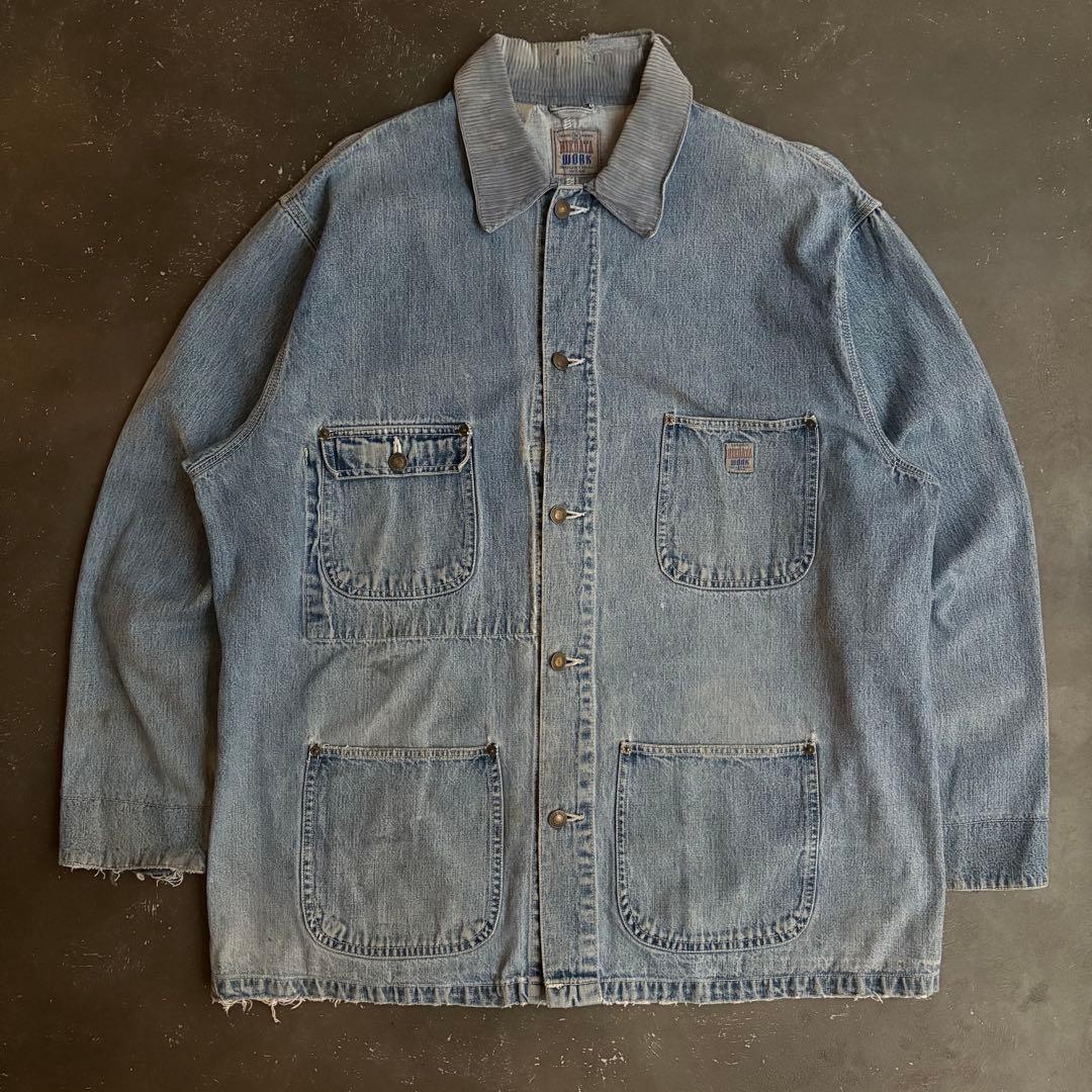 80-90s NIKOTA WORK カバーオール ボロ サンプリング デニム