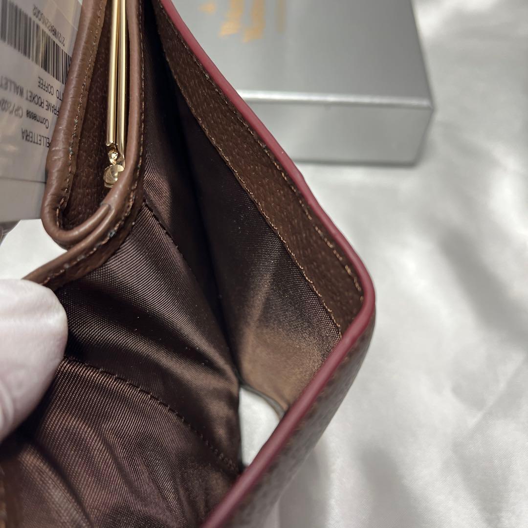 新品Vivienne Westwood 茶 コーヒー 蝶々留め 二つ折り財布