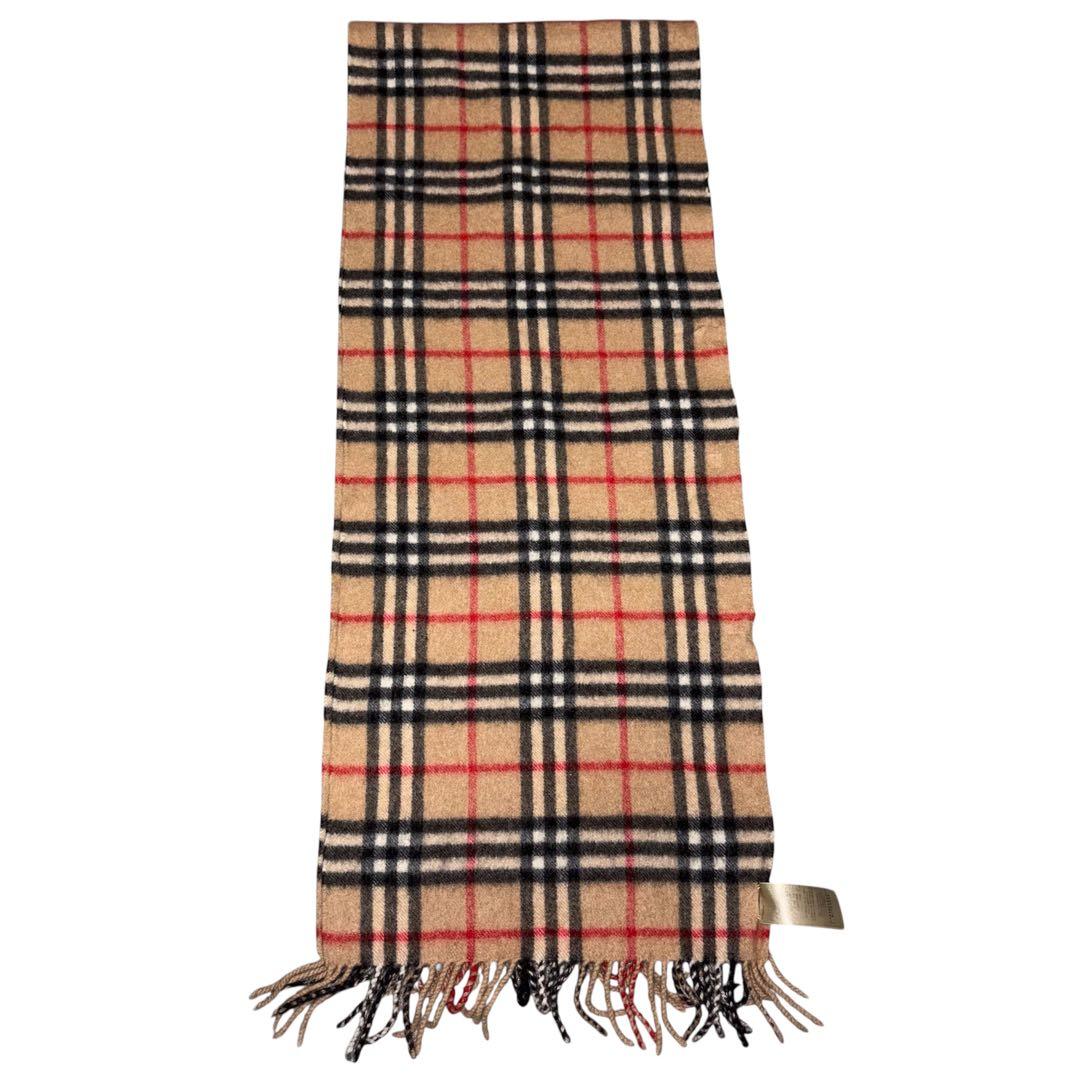 BURBERRY マフラー カシミヤ100% ノバチェック ベージュ バーバリー