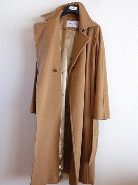 フ*u様 MaxMara■マックスマーラマニュエラアイコンコート36キャメル白タ