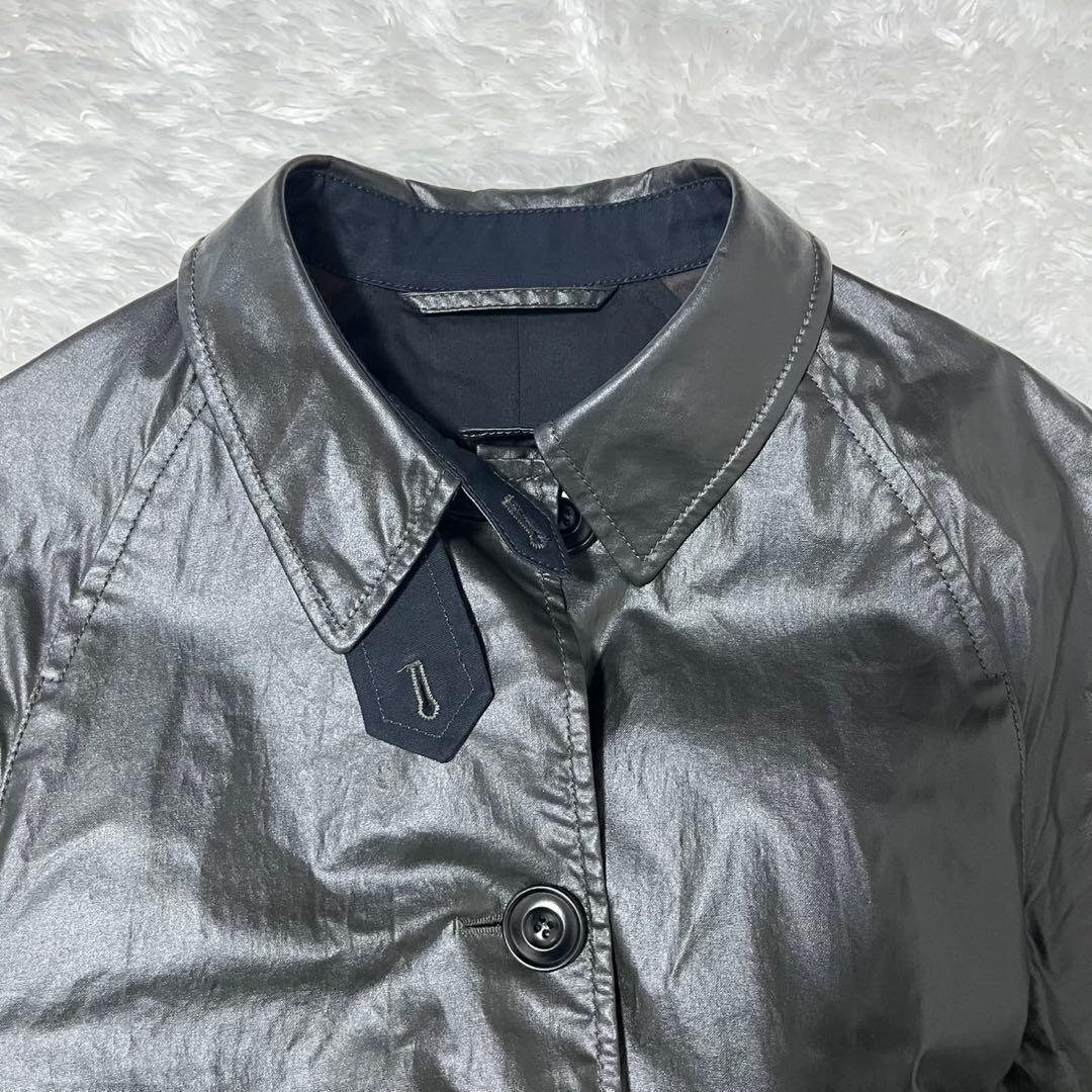 希少 LEMAIRE ベルト付き ロングコート 光沢 ブラック