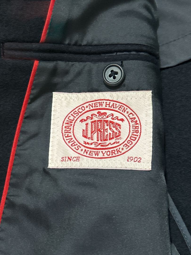 J.PRESS ジェイプレス　紺ブレザー　ウールフランネル　金ボタン　シングル