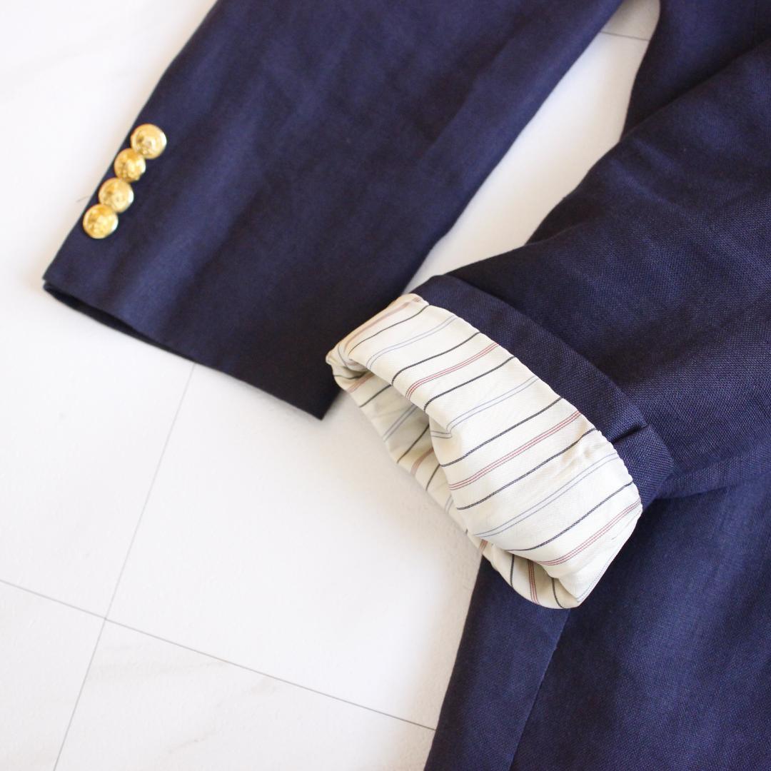 POLO RALPH LAUREN リネン 紺ブレ Lサイズ ネイビー 金ボタン