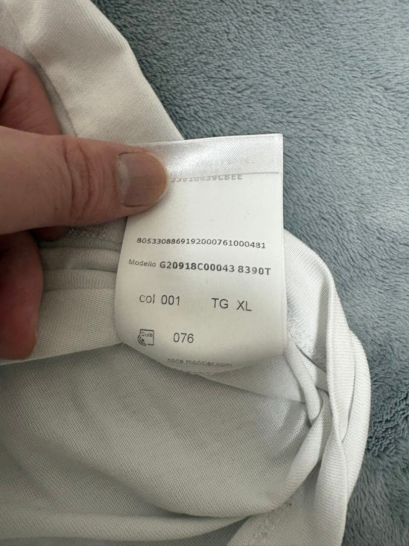 MONCLER ホワイト ロゴ Tシャツ　XL モンクレ　モンクレール