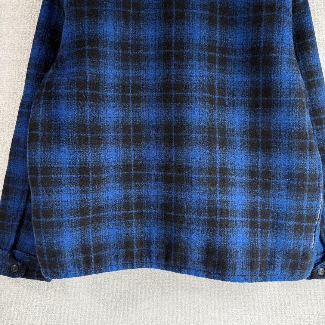 か*ん様 PENDLETON オンブレ チェック ウール ブルゾン ブルー L