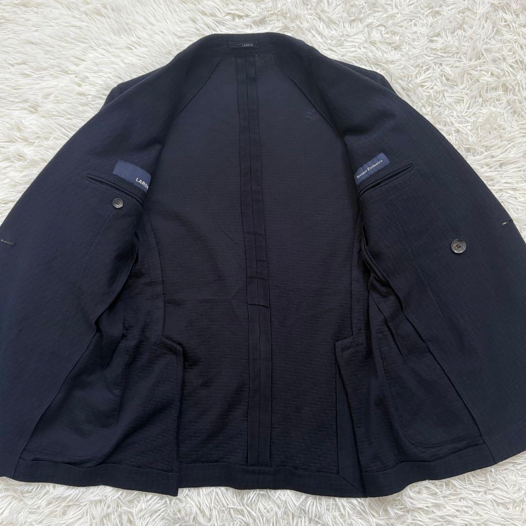 LARDINI ラルディーニ ダブルジャケット44 ネイビー ブートニエール付き