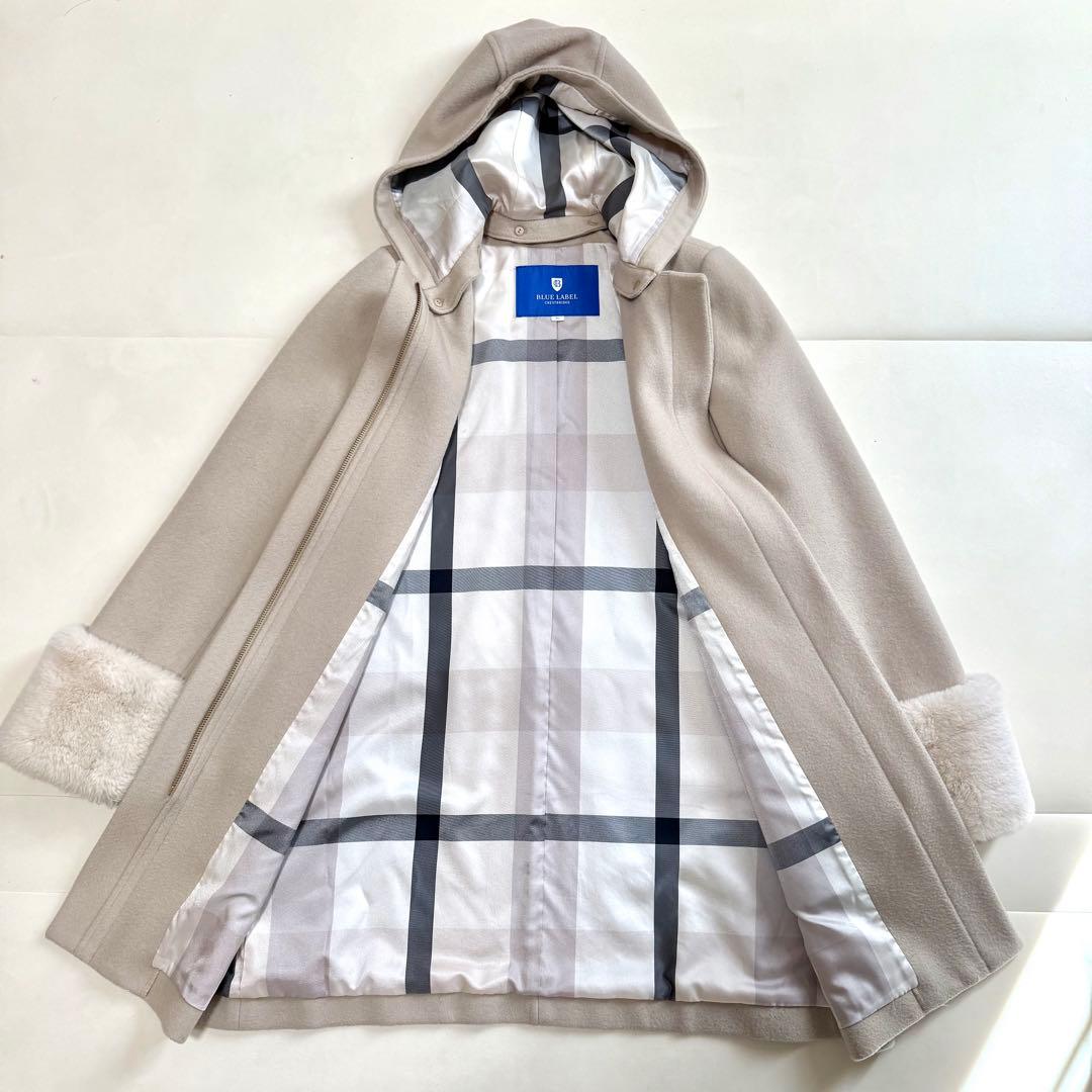 【極美品】バーバリーブルーレーベルクレストブリッジ　フーデットコート　本田翼着用