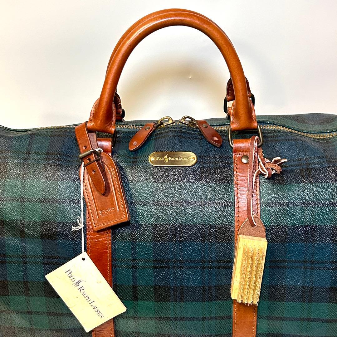 ✨極美品✨ ラルフローレン 2WAY ボストンバッグ チェック グリーン 大容量
