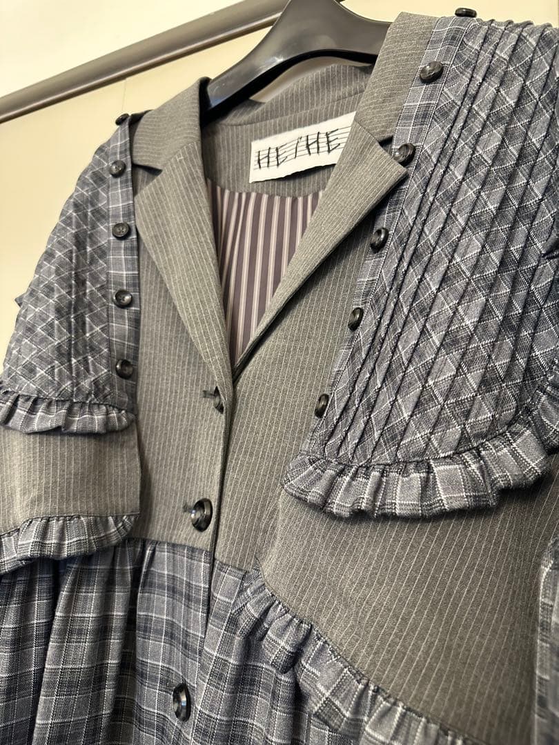 HEIHEI ヨークドッキングスーツワンピース　GRAY