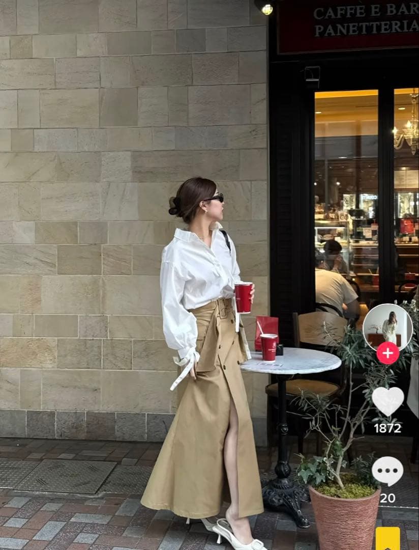 スカート RANCLIC Slit cargo trench skirt