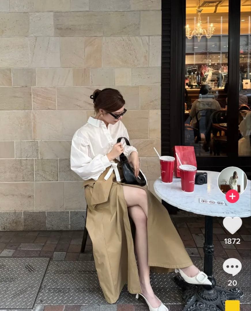 スカート RANCLIC Slit cargo trench skirt