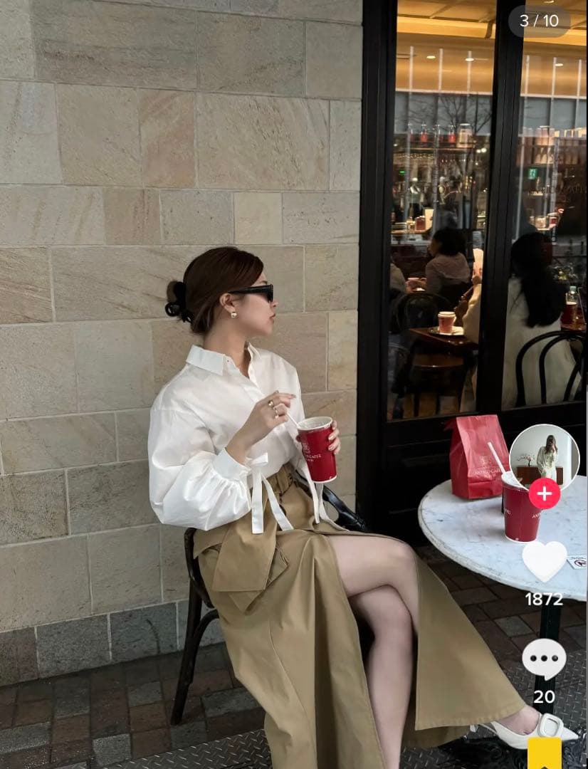 スカート RANCLIC Slit cargo trench skirt