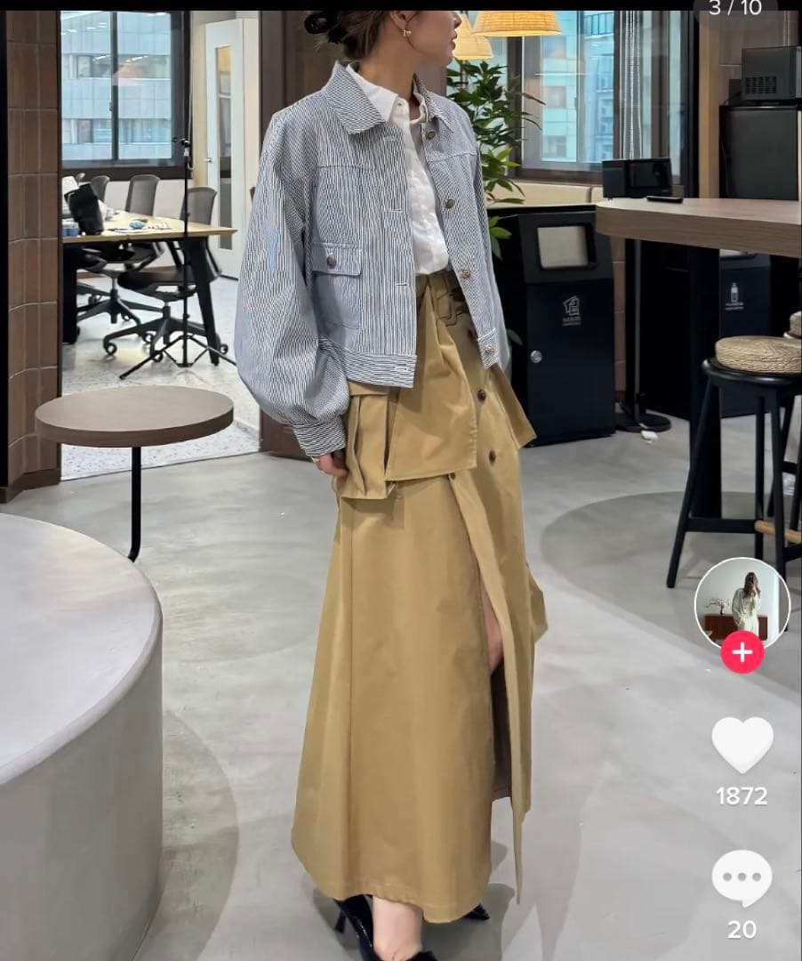スカート RANCLIC Slit cargo trench skirt