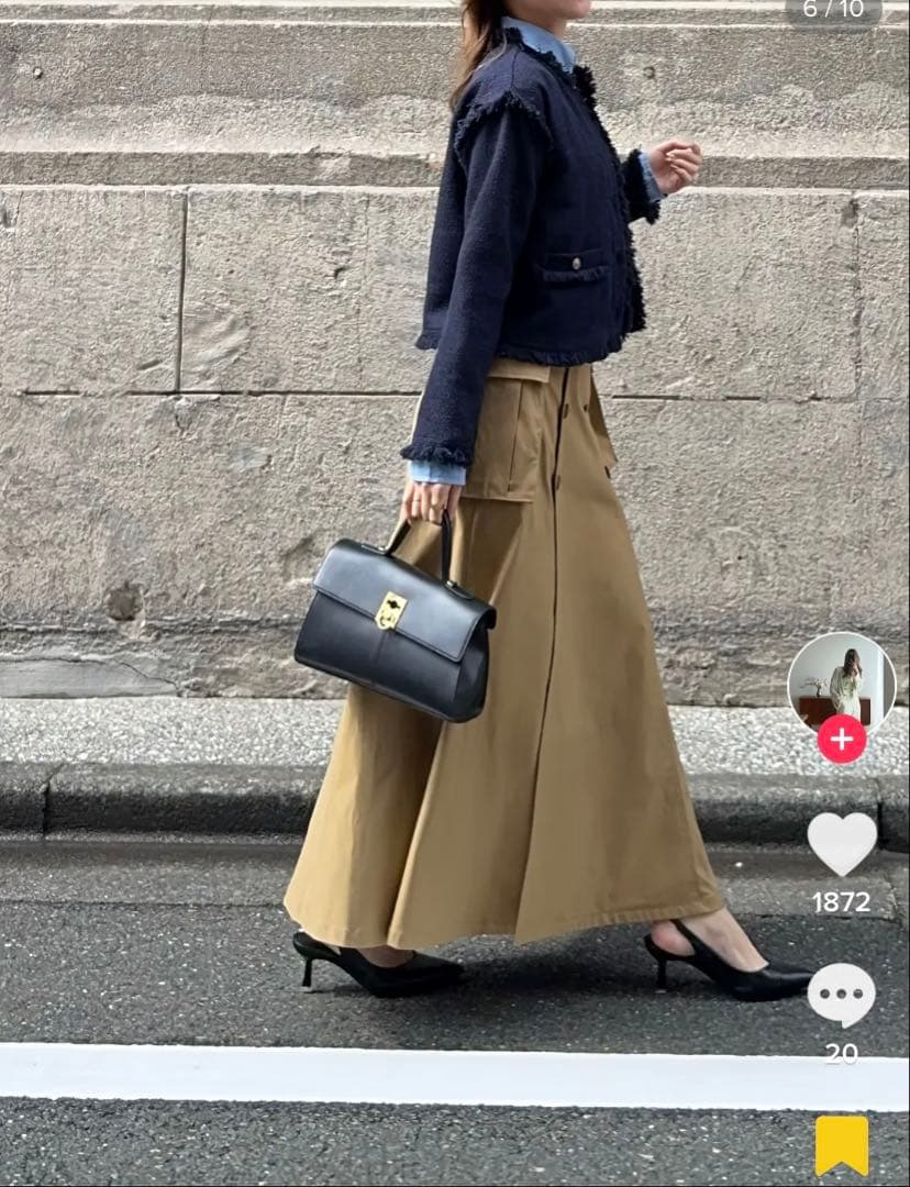 スカート RANCLIC Slit cargo trench skirt