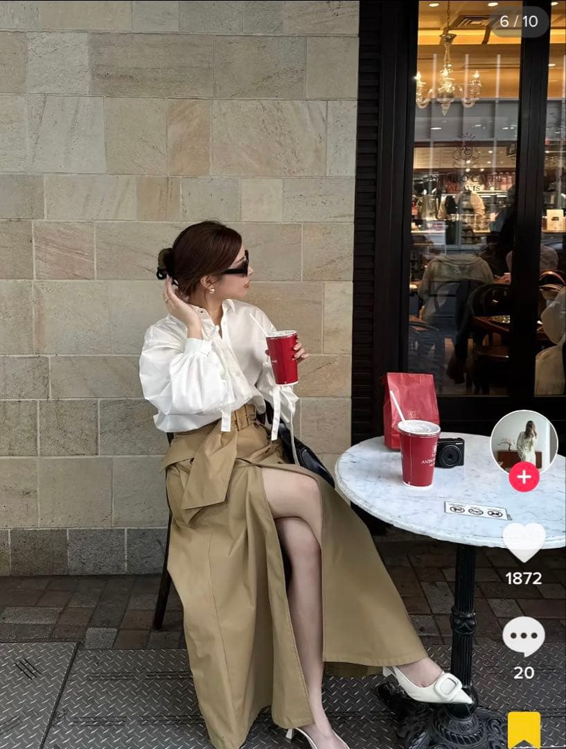 スカート RANCLIC Slit cargo trench skirt