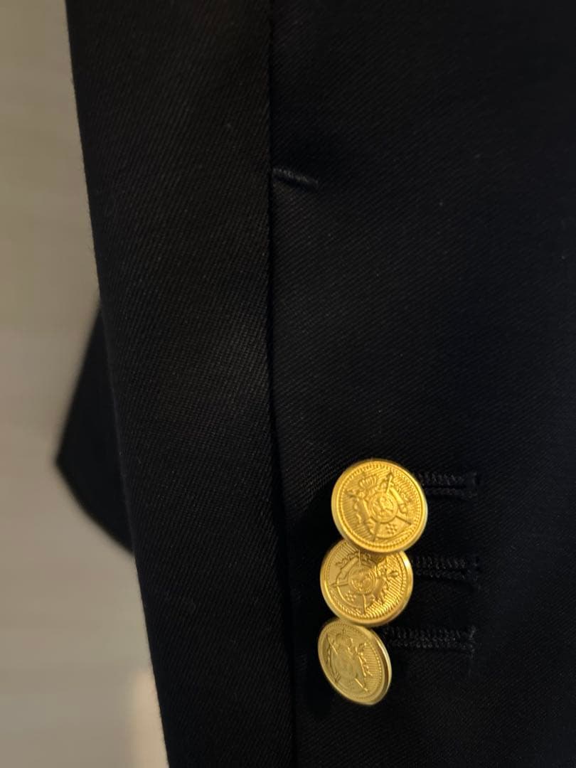 【美品】ジムフレックス　ネイビー　ブレザー　シングル　金釦　背抜き