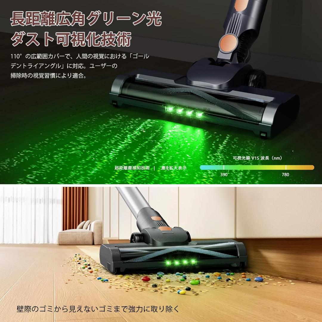 コードレス掃除機 【70KPa超強力】自立式 2in1 充電スタンド付 軽量