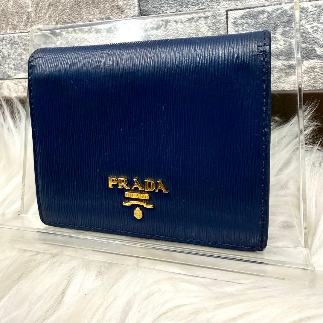 ◆*◆様 PRADA プラダ レザー二つ折り財布 ロゴヴィッテロムーブ革ウォレッ