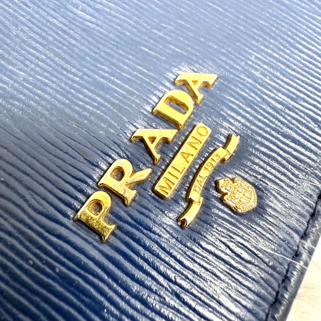 ◆*◆様 PRADA プラダ レザー二つ折り財布 ロゴヴィッテロムーブ革ウォレッ