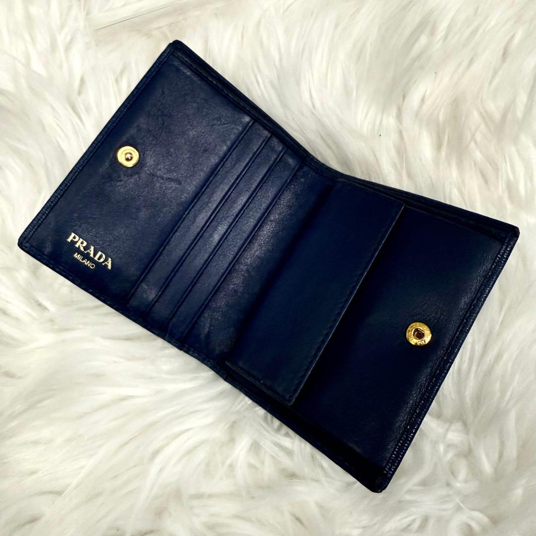 ◆*◆様 PRADA プラダ レザー二つ折り財布 ロゴヴィッテロムーブ革ウォレッ
