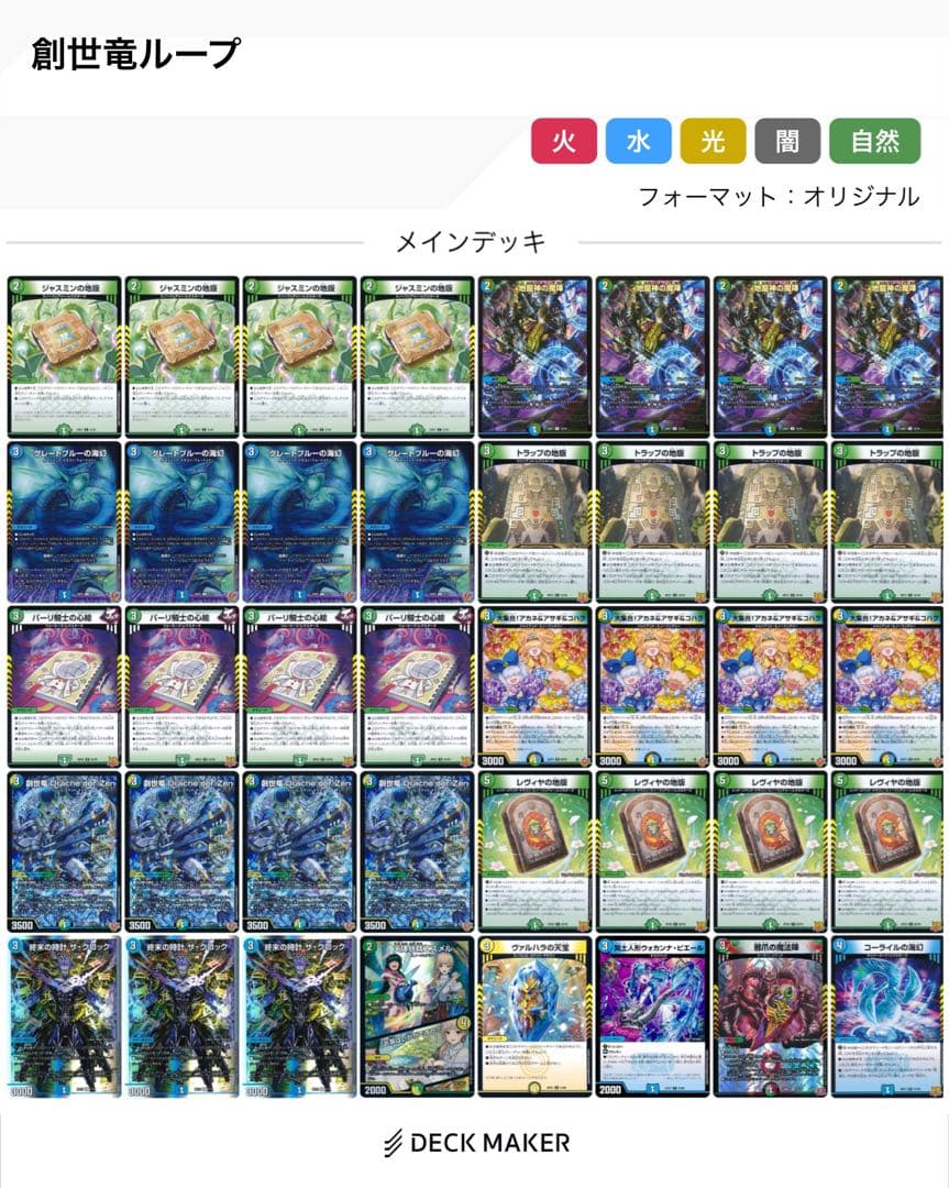 創世竜ループ　デッキ　デュエマ　デュエルマスターズ　トリーヴァ創世竜