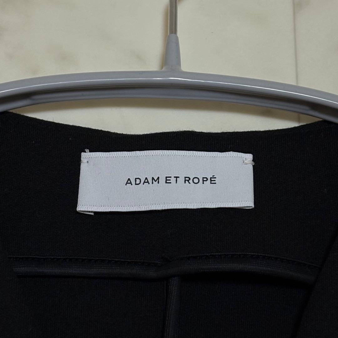 ADAM ET ROPÉ ペプラムダンボールカーディガン ブラック Free
