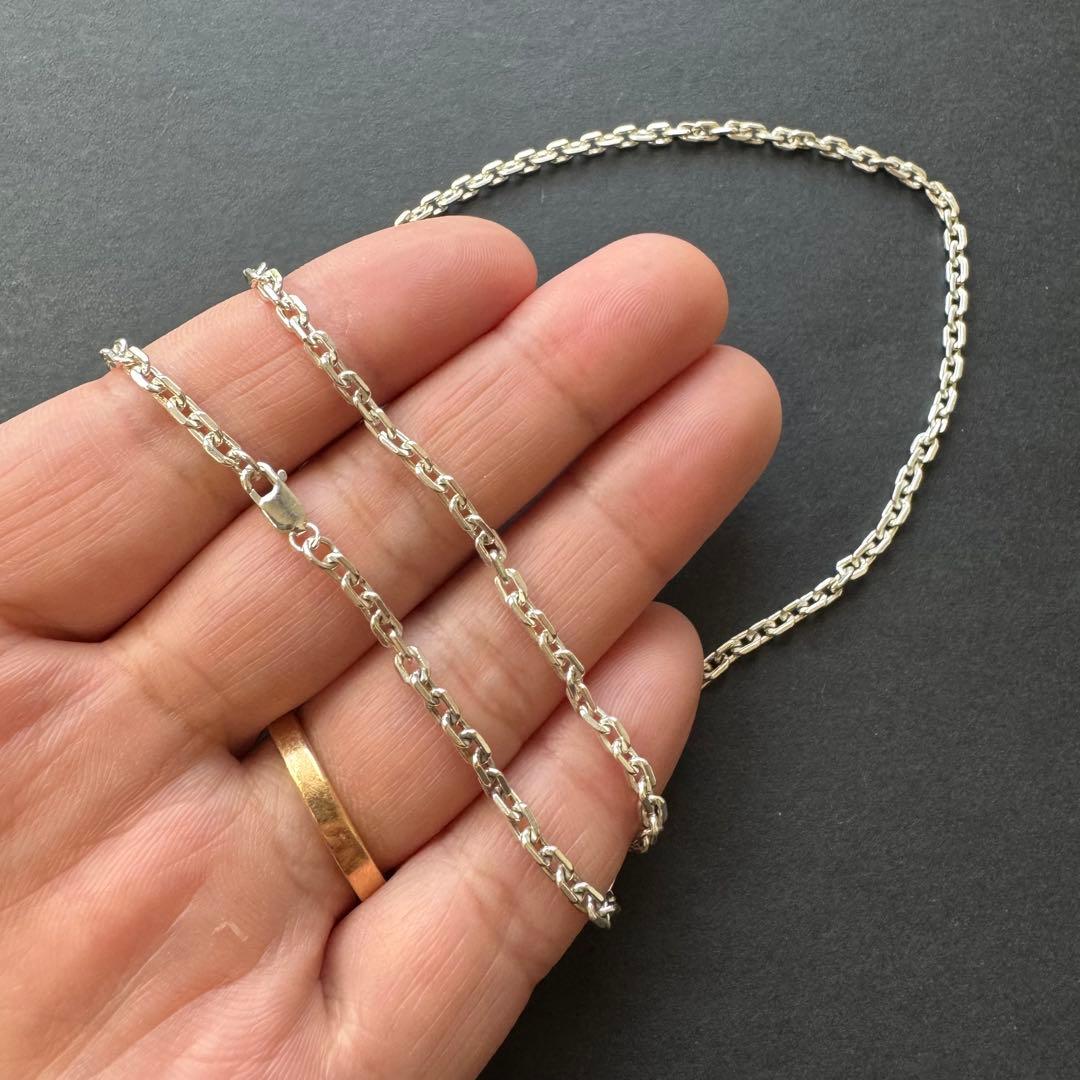 【太め 50㎝】太角チェーンネックレス silver925