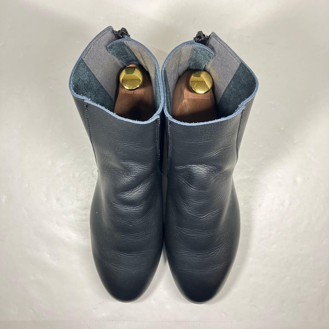 【極美品】Recipe ショートブーツ 23.5cm 黒 レザー ジップ 軽量