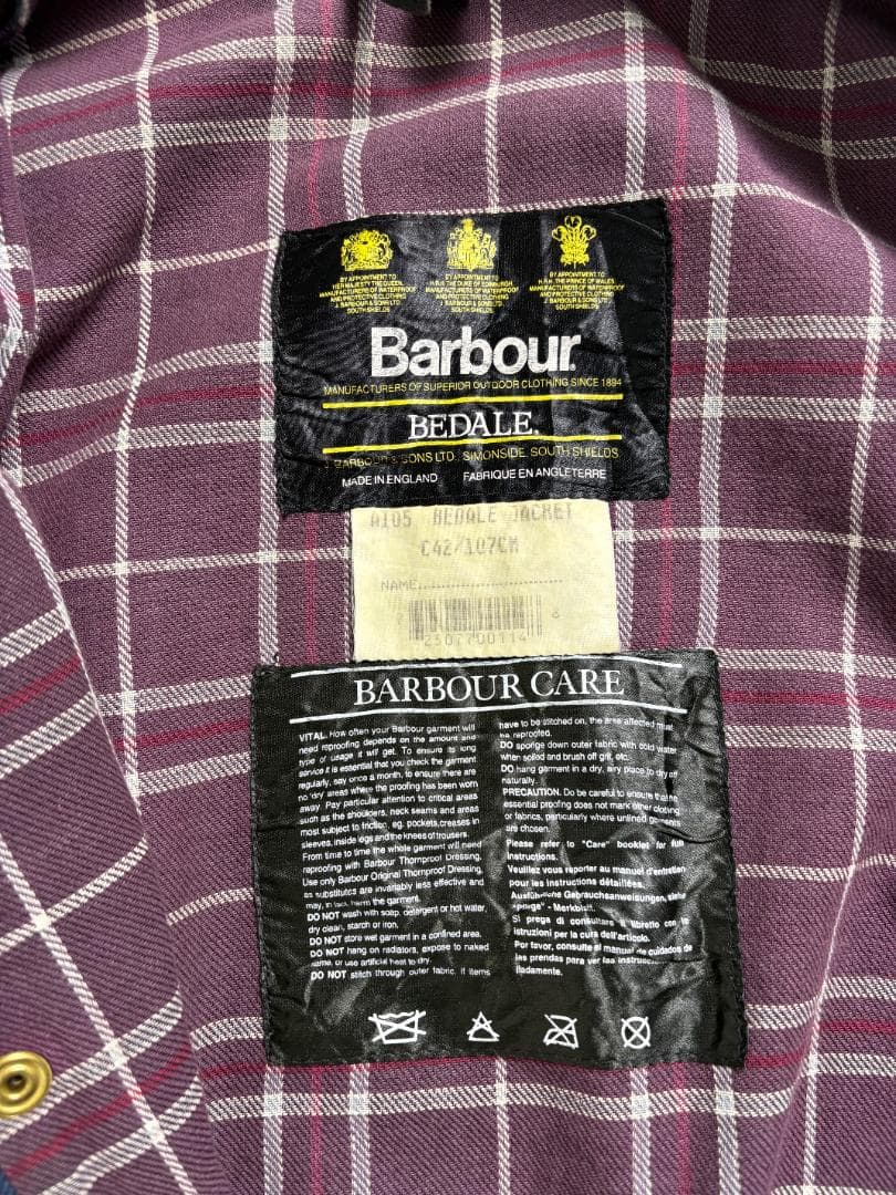 Barbour BEDALE C42 オイル抜き バブアー ビデイル 90s