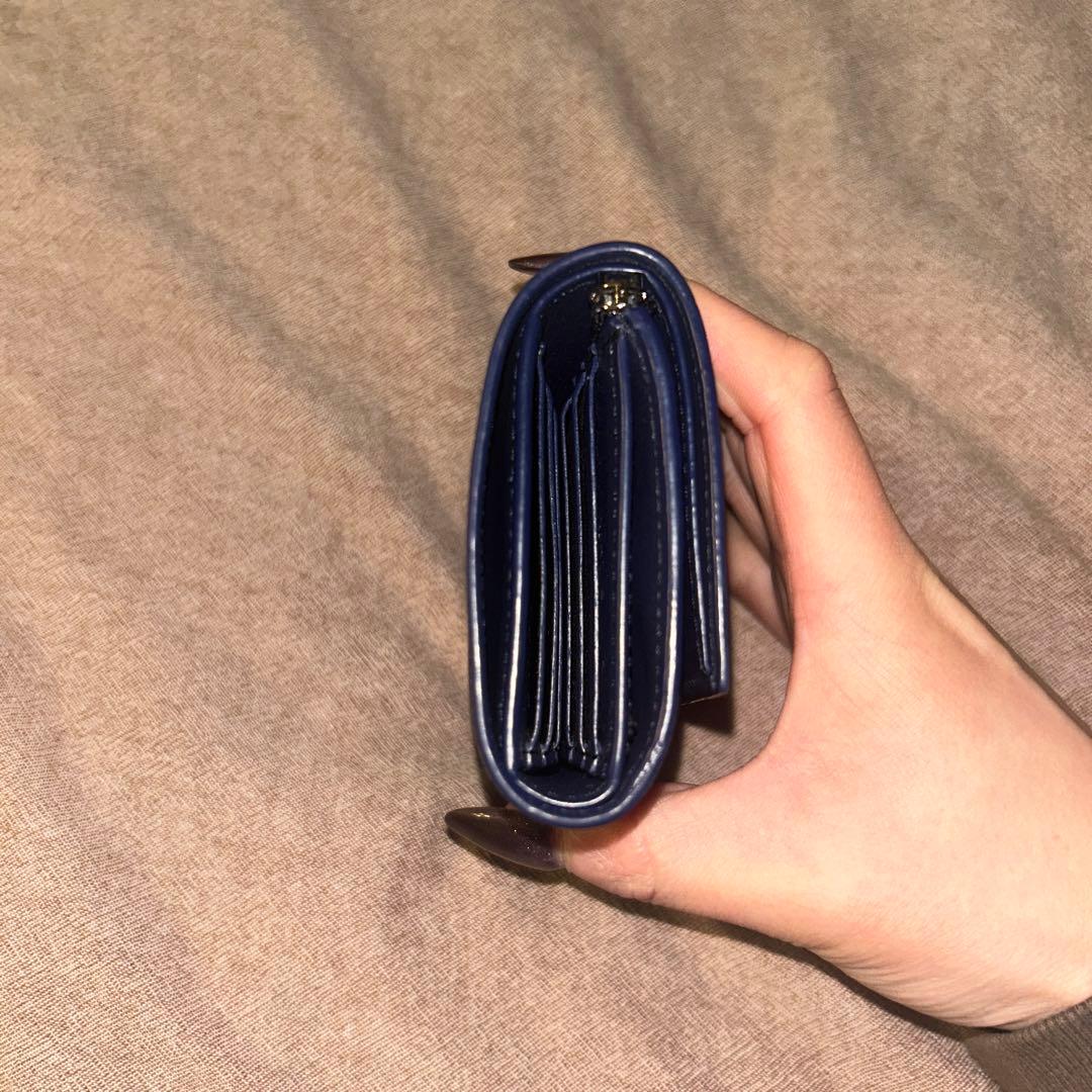 ロエベ 財布 希少 ネイビー 限定色 アナグラム LOEWE ウォレット