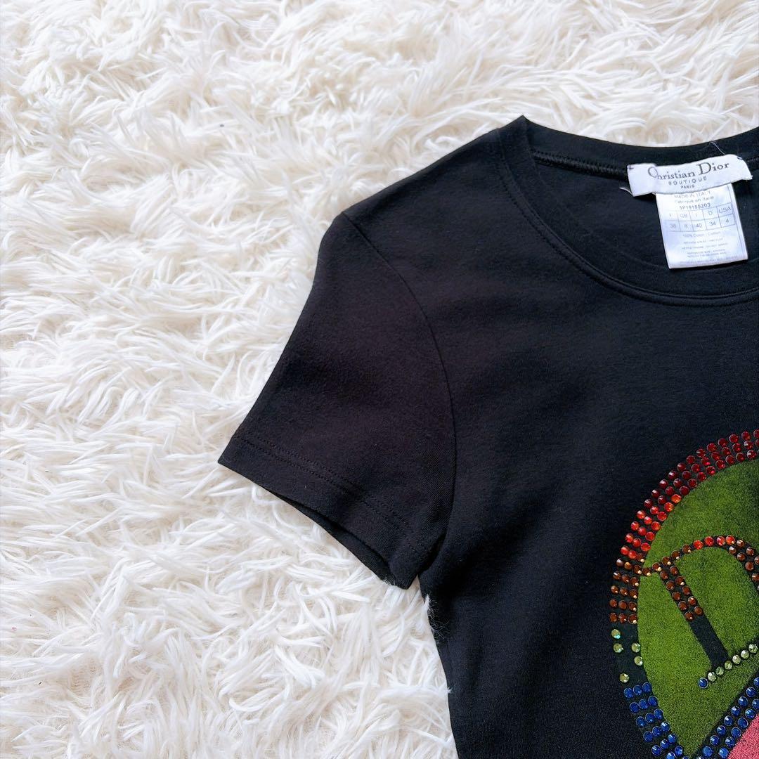dior ディオール　ガリアーノ期　galliano ラインストーンロゴTシャツ