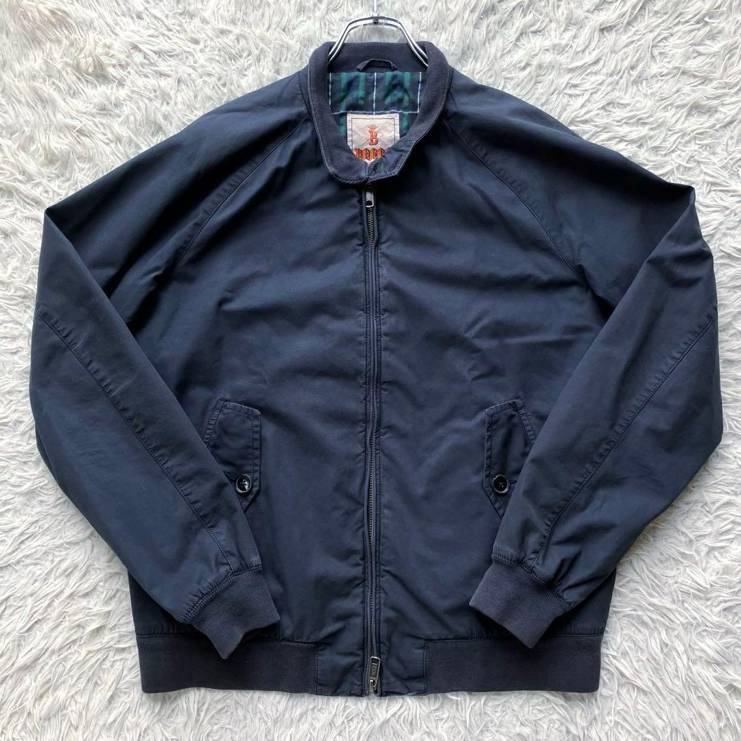 【超希少サイズ XL】バラクータ　スイングトップ　紺　エンボスチェック　Wジップ