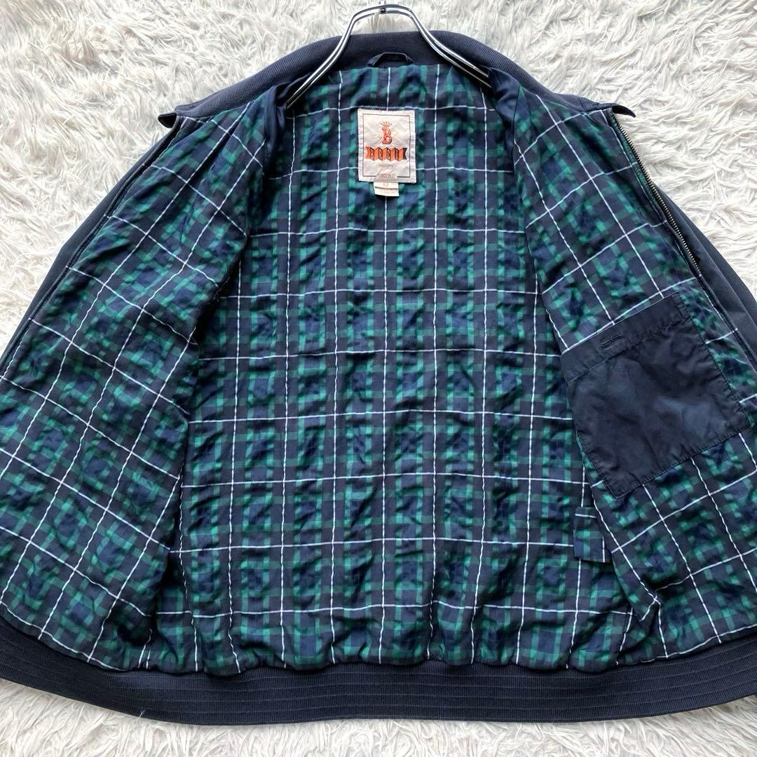 【超希少サイズ XL】バラクータ　スイングトップ　紺　エンボスチェック　Wジップ