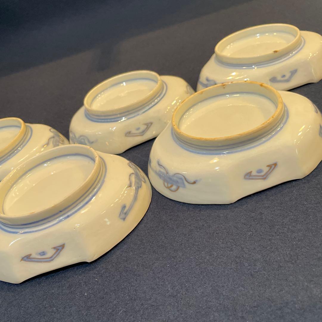 「幕末〜明治期」の古伊万里【変形皿】5枚セット　※アンティーク　骨董品