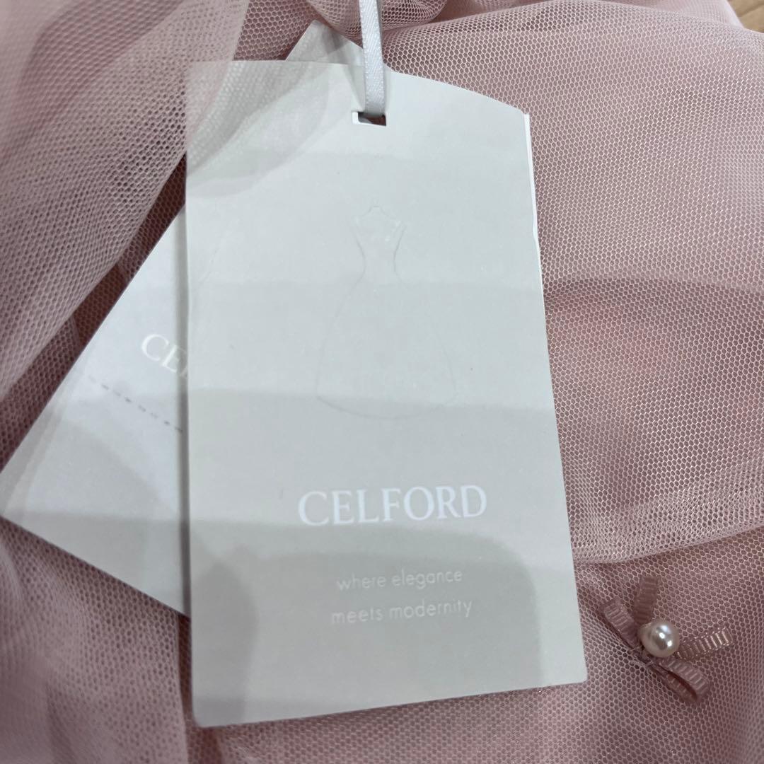 値下げ対応可⭐︎CELFORD リボンパールチュールスカート 38 ピンク　新品