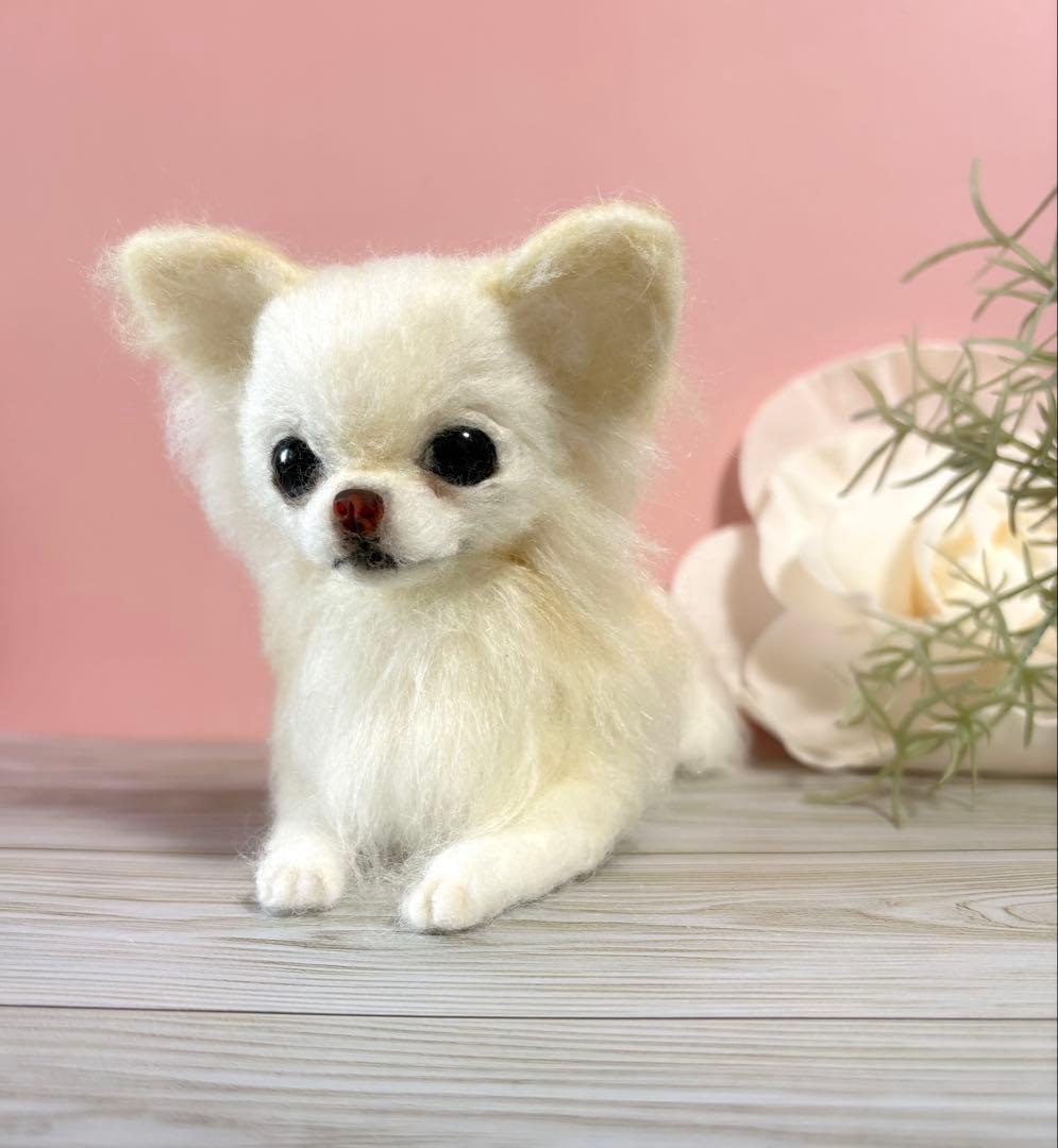 みみこ　羊毛犬　羊毛フェルト　おすましチワワ