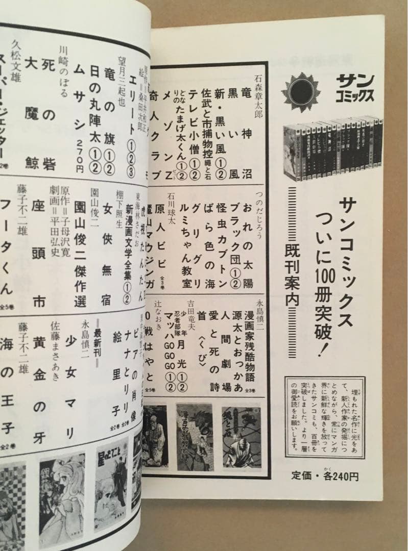 長谷邦夫漫画＋筒井康隆原作　東海道戦争　朝日ソノラマ　サンコミックス