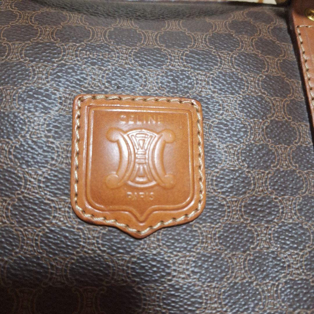 【む】Celine ボストンバッグ ブラウン レザー